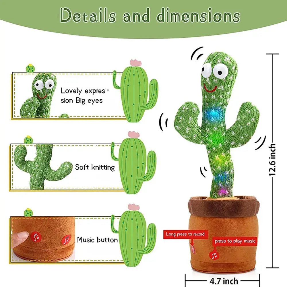 Cactus-Shaped Dance Toy with Adjustable Volume Control Frakin Store