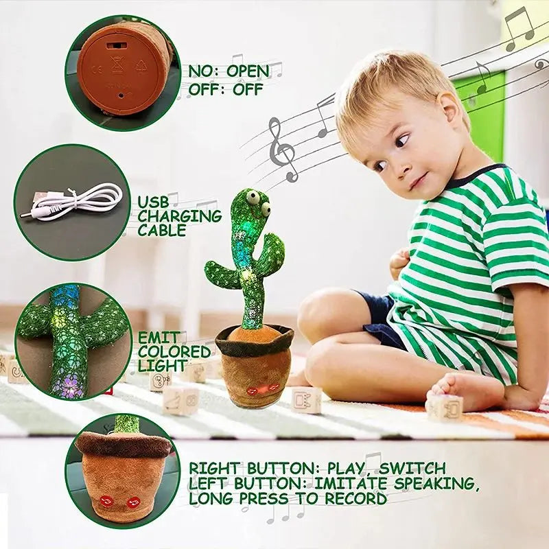 Cactus-Shaped Dance Toy with Adjustable Volume Control Frakin Store